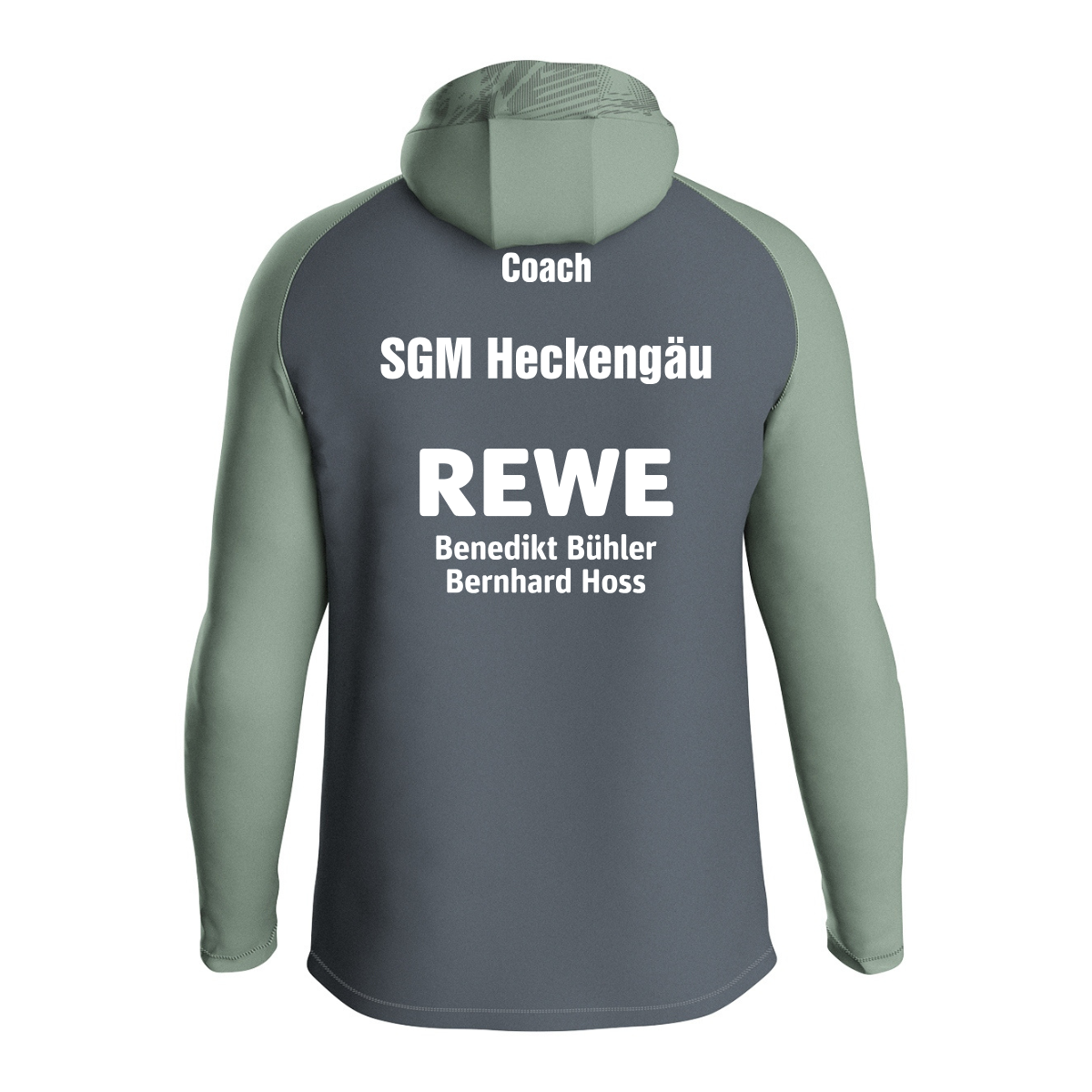 JAKO Kapuzenjacke Iconic anthra light/mintgrün/soft grey (inkl. Bedruckung) - SGM Heckengäu Trainer