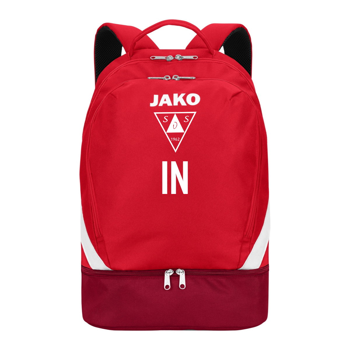 JAKO Rucksack Iconic rot/weinrot (inkl. Bedruckung)  - SV Seebron