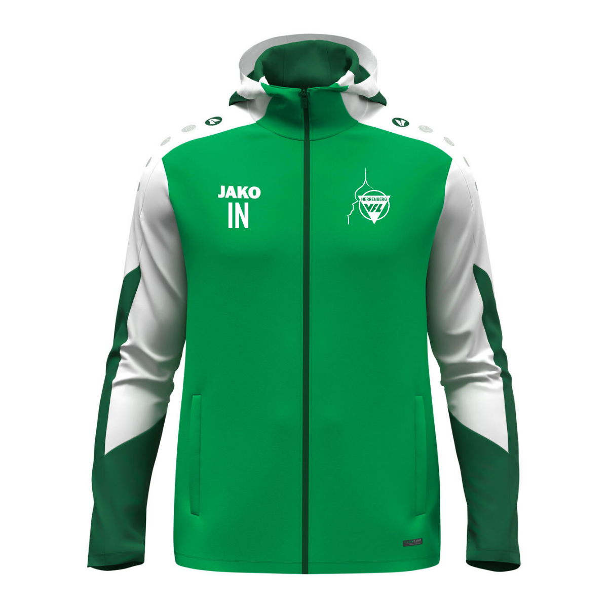 JAKO Kapuzenjacke Dynamic grün/weiß (inkl. Bedruckung) VfL Herrenberg