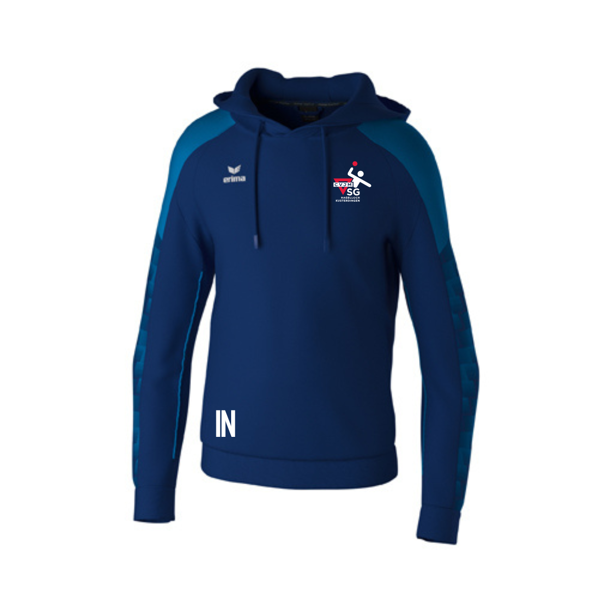 ERIMA EVO STAR Kapuzensweat new navy/mykonos blue (inkl. Bedruckung) - CVJM SG Hagelloch/Kusterdingen