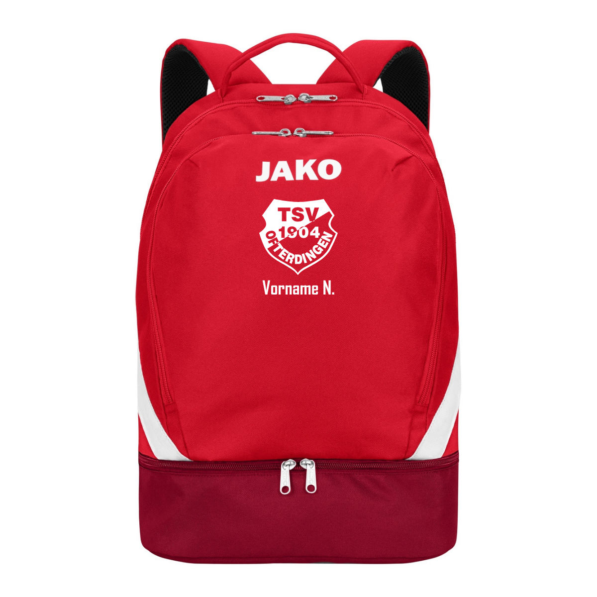 JAKO Rucksack Iconic rot/weinrot (inkl. Bedruckung)  - TSV Ofterdingen