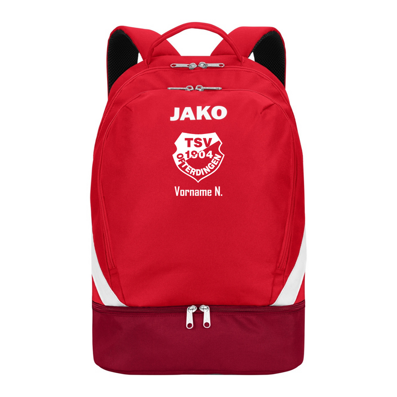 JAKO Rucksack Iconic rot/weinrot (inkl. Bedruckung)  - TSV Ofterdingen