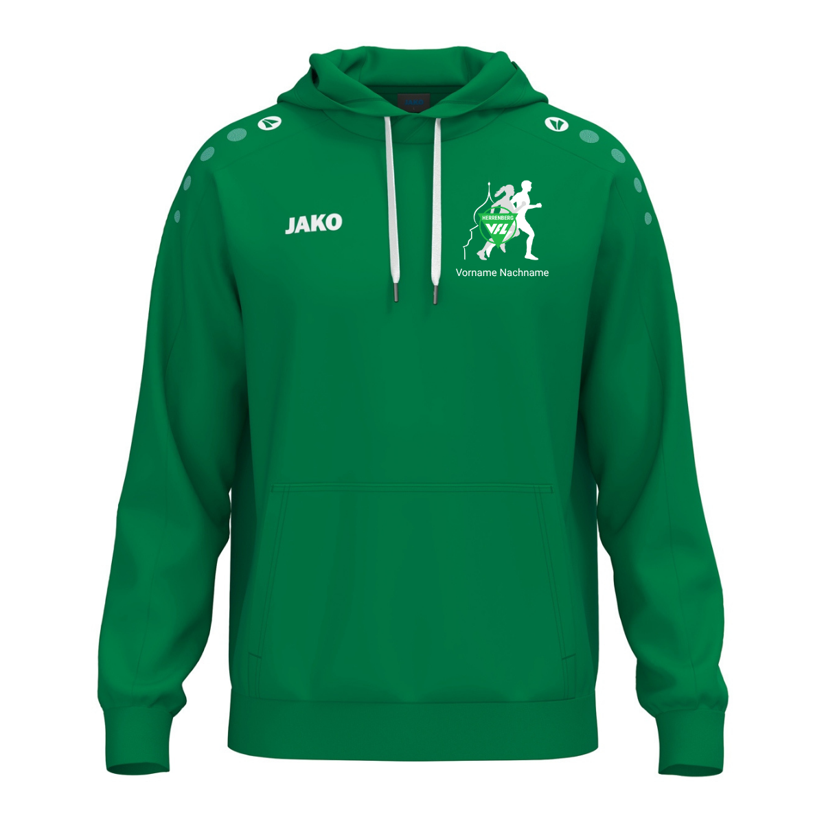 JAKO Kapuzenhoodie One Cotton Grün (inkl. Bedruckung) - VfL Herrenberg Lauftreff