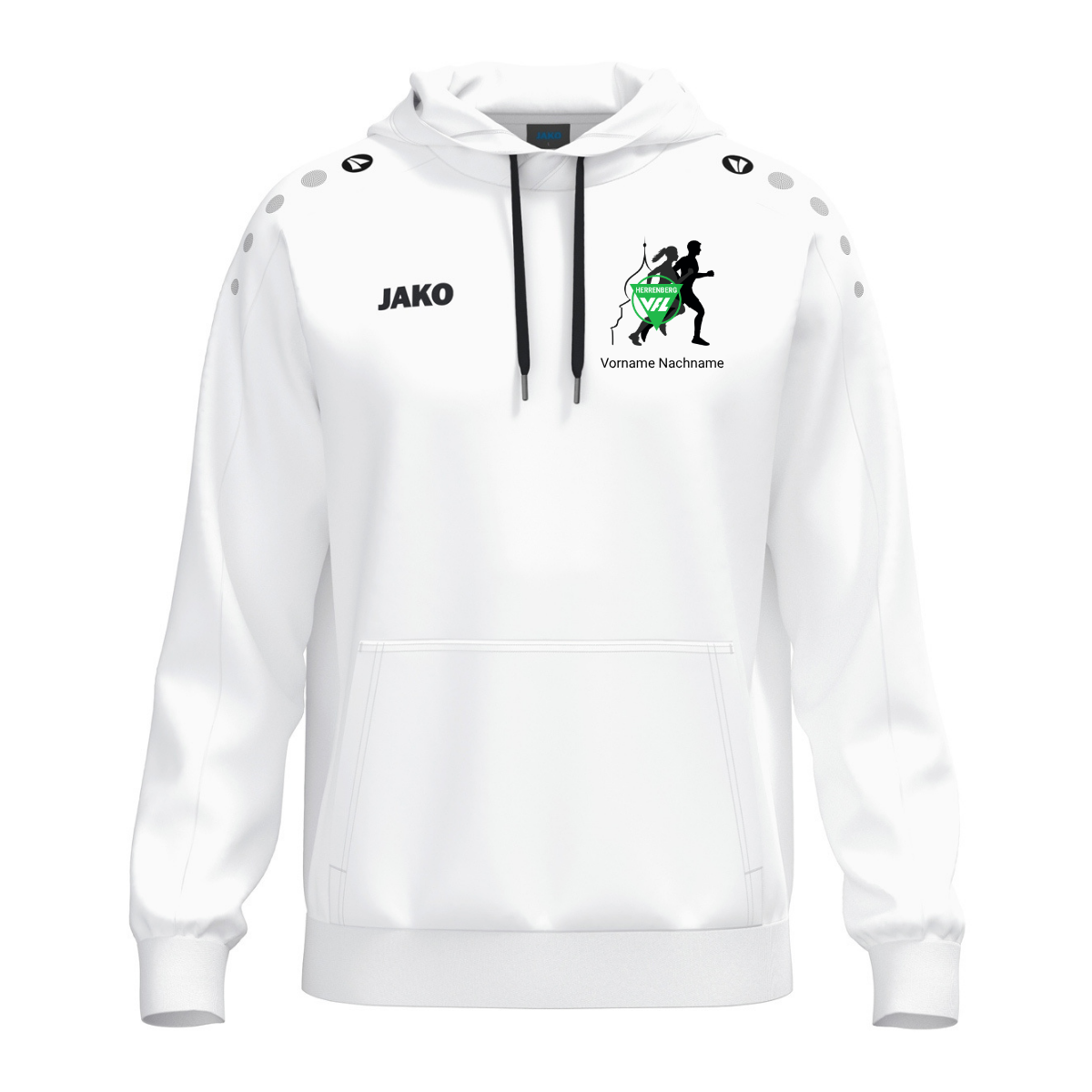 JAKO Kapuzenhoodie One Cotton Weiß (inkl. Bedruckung) - VfL Herrenberg Lauftreff