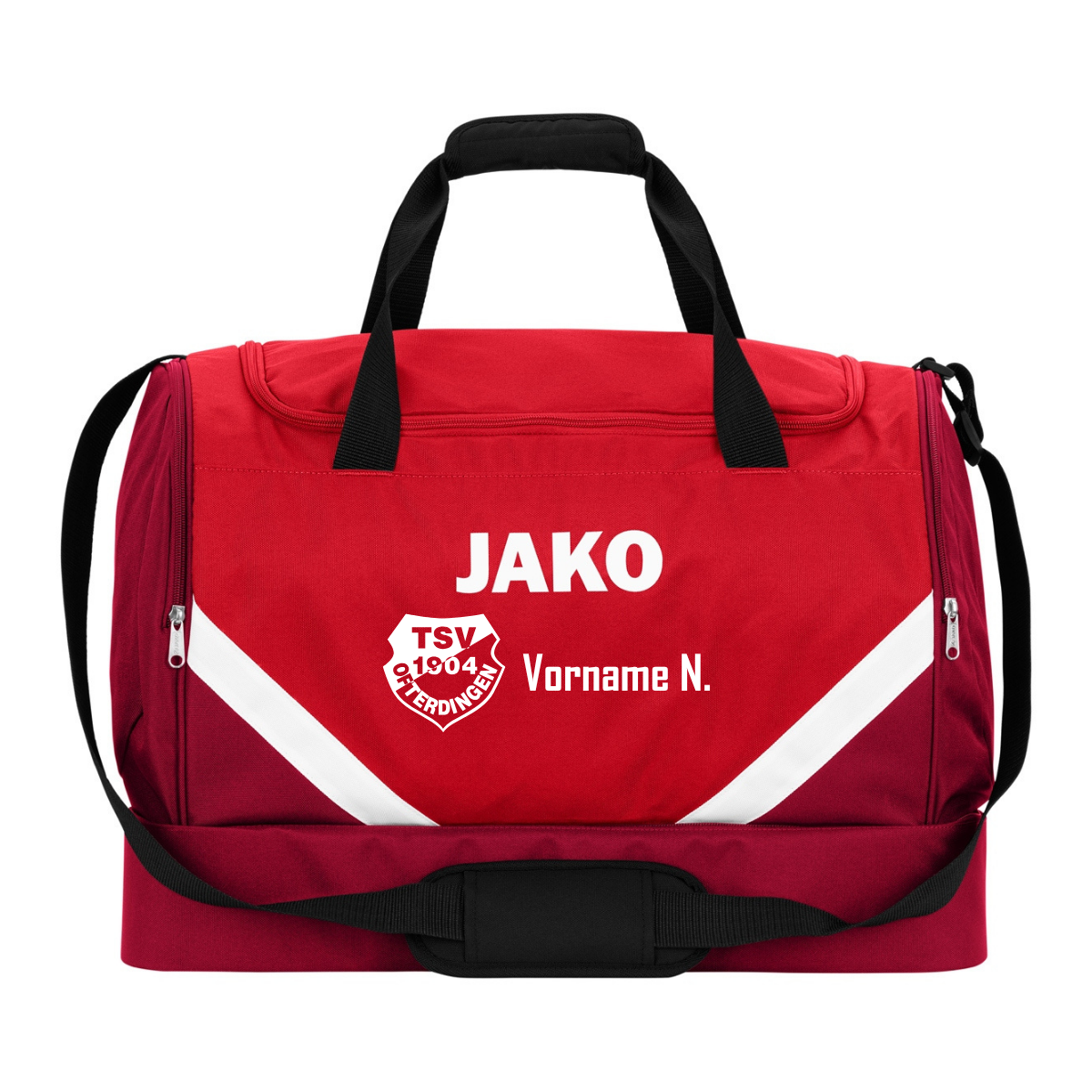 JAKO Sporttasche Iconic rot/weinrot (inkl. Bedruckung) - TSV Ofterdingen
