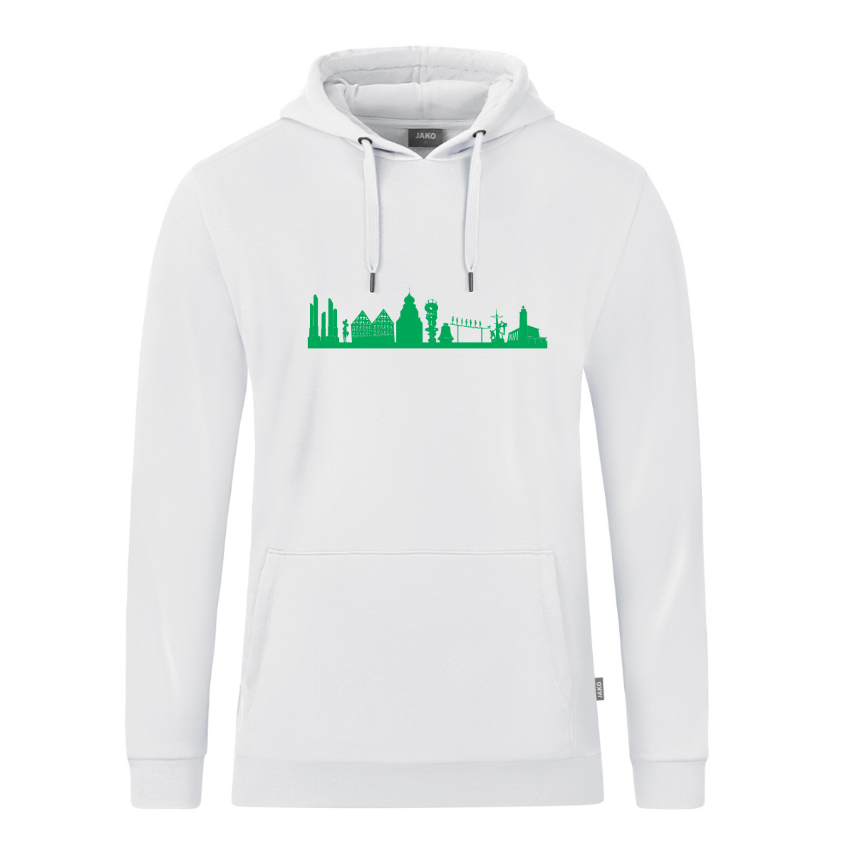 JAKO Herrenberg Skyline Hoodie (inkl. Bedruckung) - Weiß