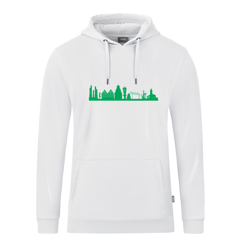 JAKO Herrenberg Skyline Hoodie (inkl. Bedruckung) - Weiß