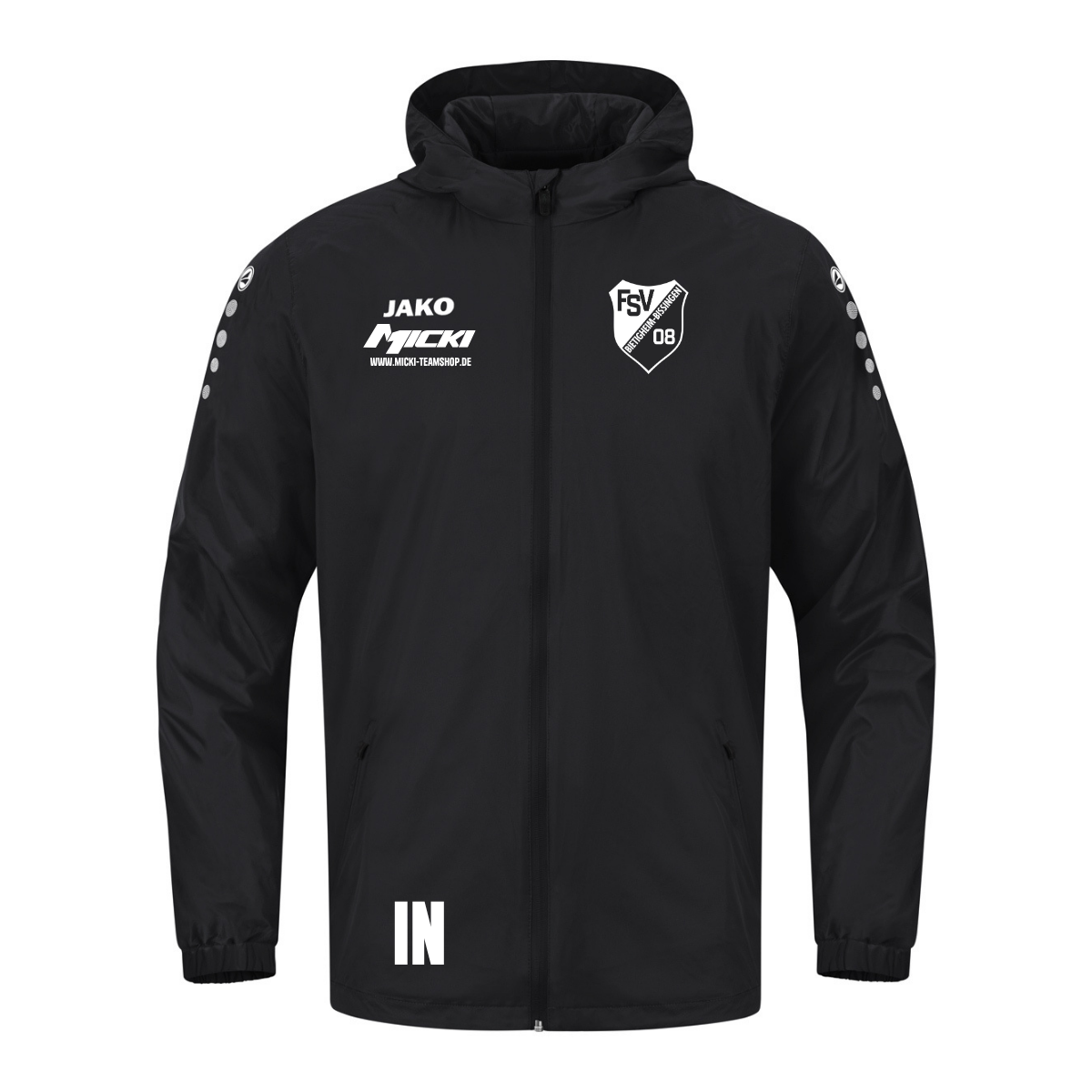 JAKO Allwetterjacke Team 2.0 schwarz (inkl. Bedruckung) - FSV 08 Bietigheim-Bissingen