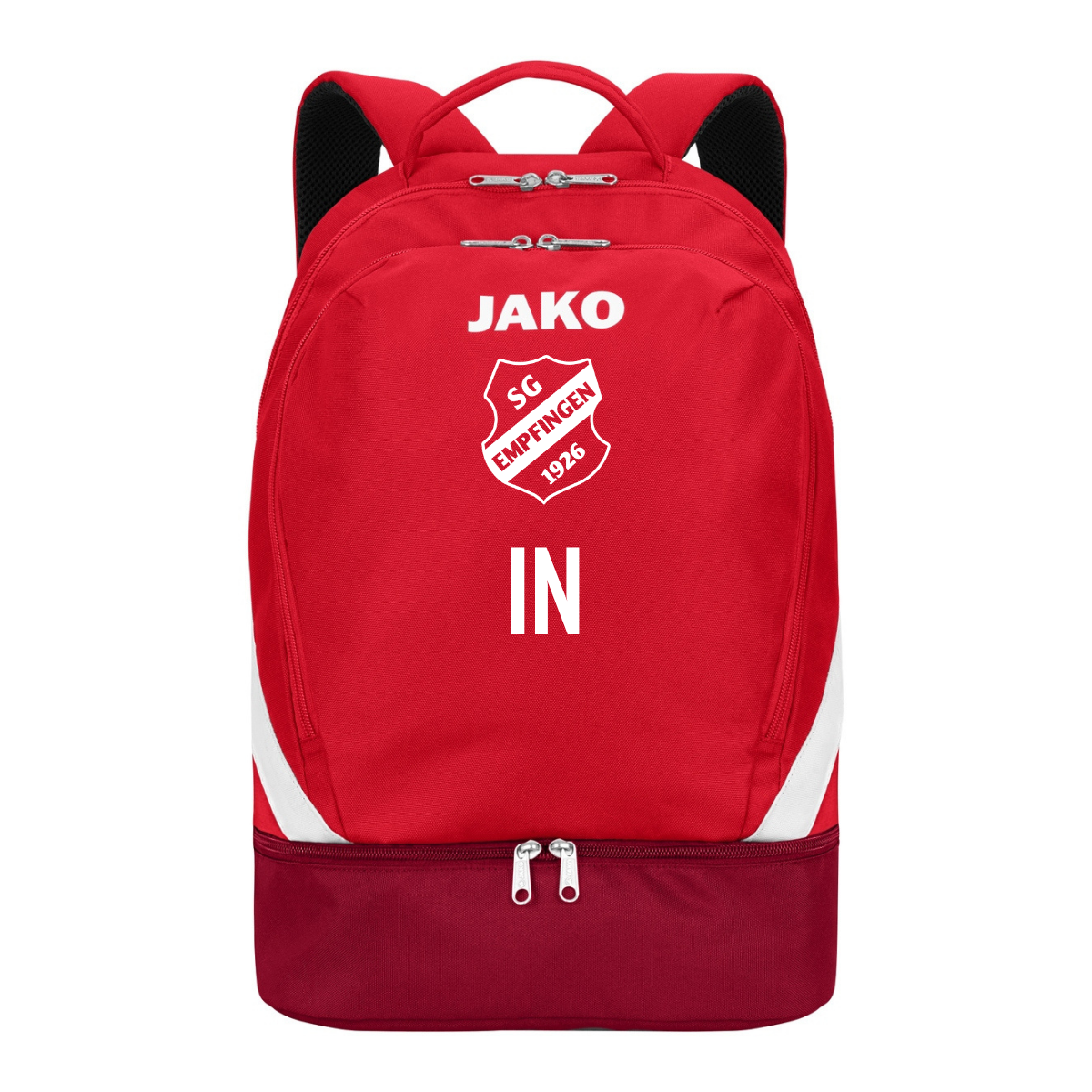 JAKO Rucksack Iconic rot/weinrot (inkl. Bedruckung)  - SG Empfingen