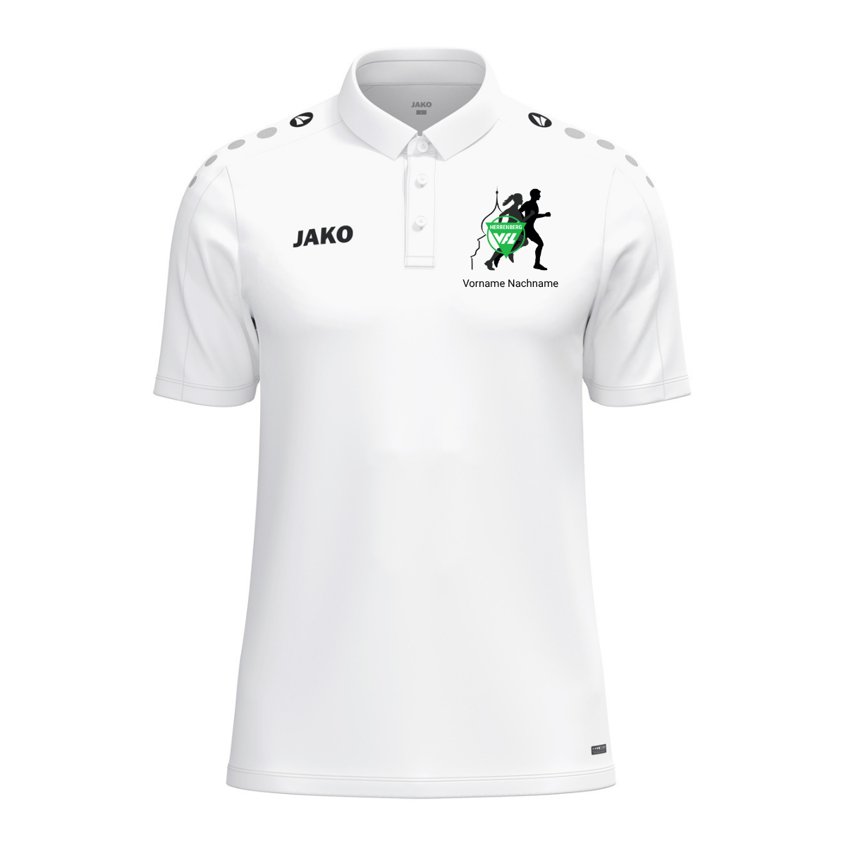 JAKO Poloshirt One Weiß (inkl. Bedruckung) - VfL Herrenberg Lauftreff