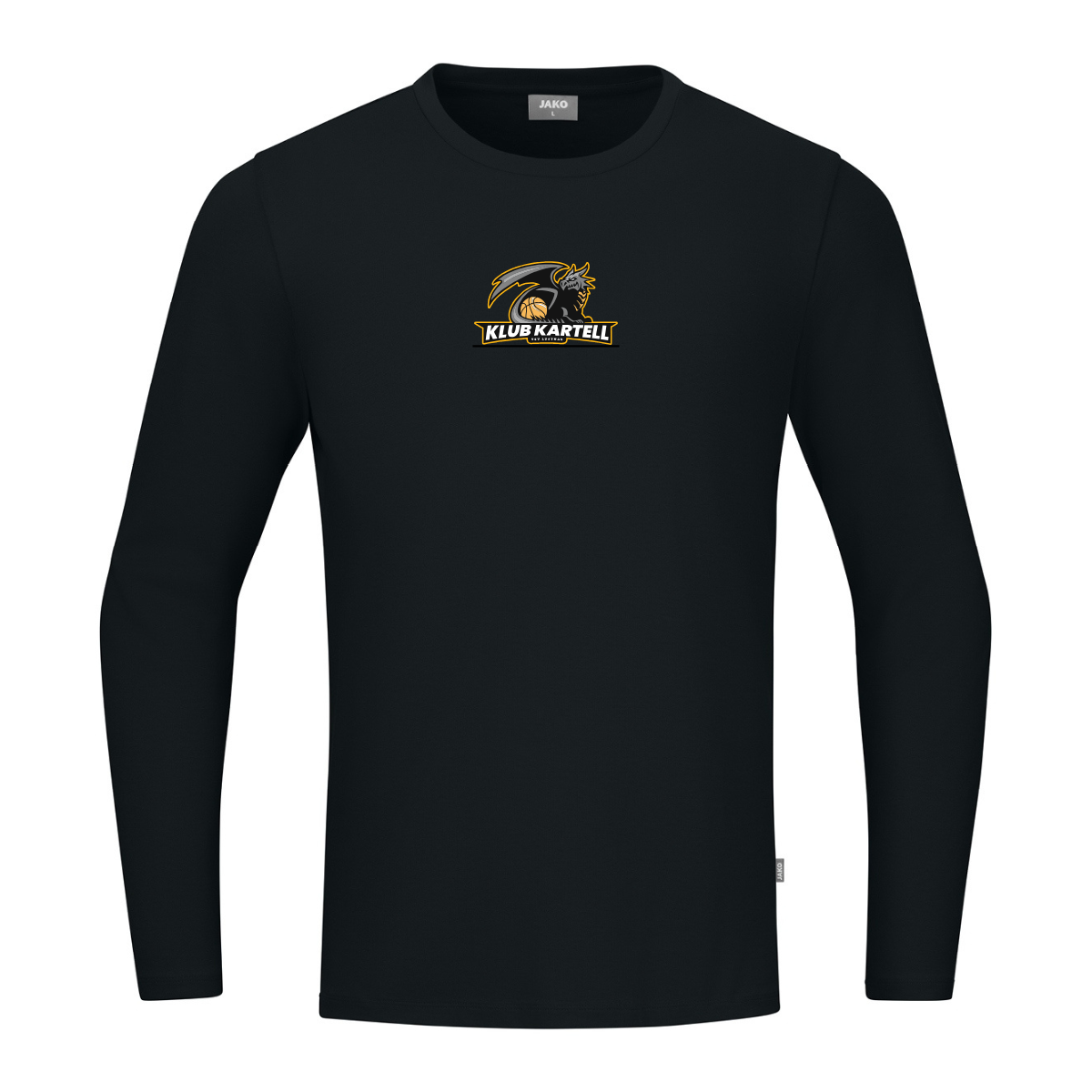 JAKO Longsleeve Organic schwarz (inkl. Bedruckung) - Klub Kartell