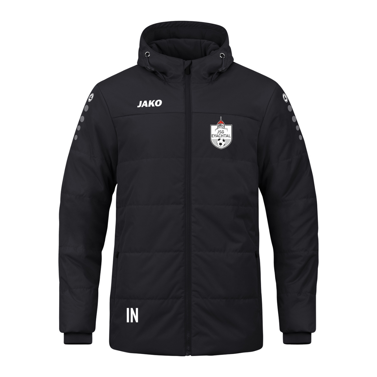 JAKO Coachjacke Team mit Kapuze schwarz (inkl. Bedruckung) - JSG Eyachtal
