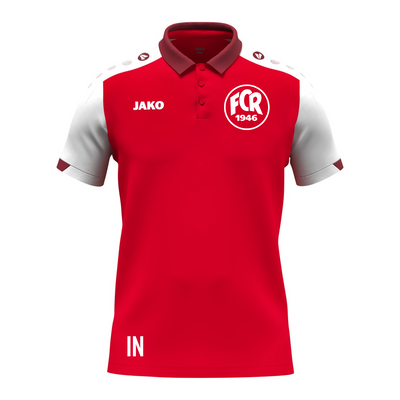 JAKO Polo Dynamic rot/weiß (inkl. Bedruckung) FC Rottenburg Supporters