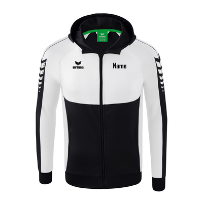 ERIMA SIX Wings Trainingsjacke mit Kapuze  weiß/schwarz (inkl. Bedruckung) - SV Neustetten Turnen