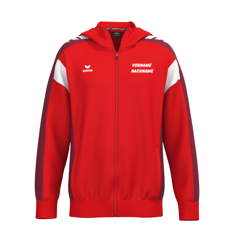 Erima CELEBRATE 125 Kapuzenjacke rot/weiß (inkl. Bedruckung) - SV Rosenfeld Tischtennis