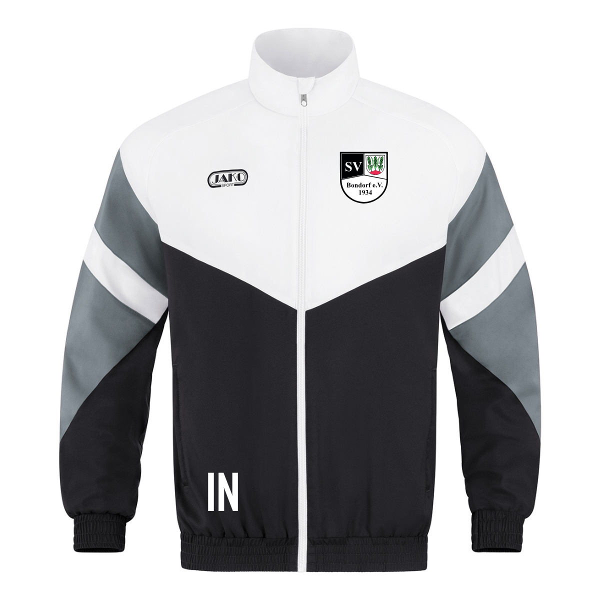 JAKO Freizeitjacke Retro schwarz/weiß/grau (inkl. Bedruckung) - SV Bondorf