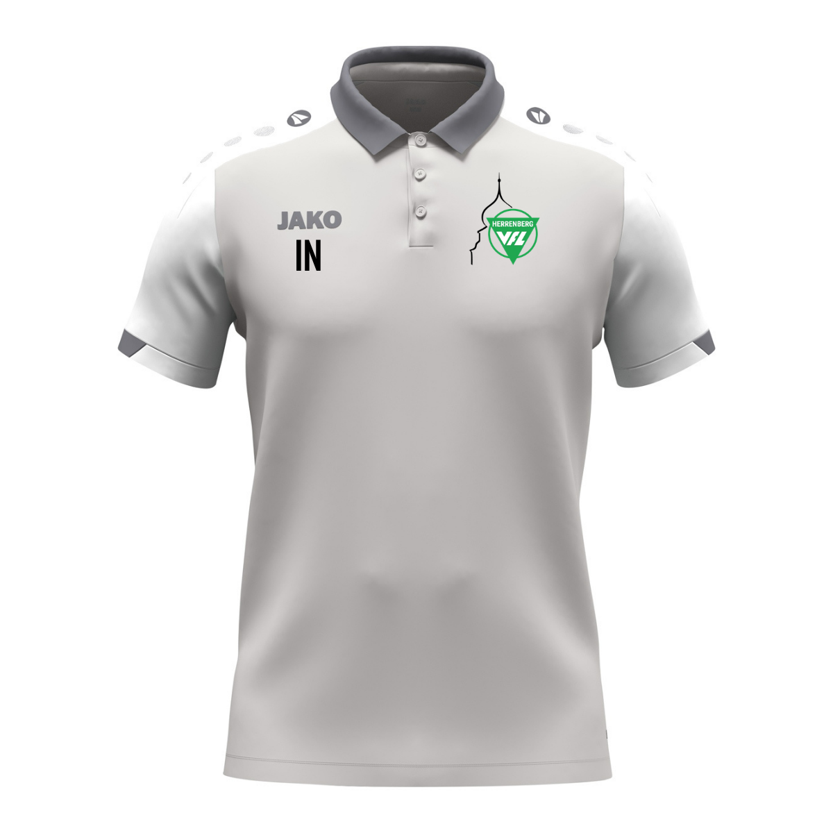 JAKO Poloshirt Dynamic grau/weiß (inkl. Bedruckung) VfL Herrenberg