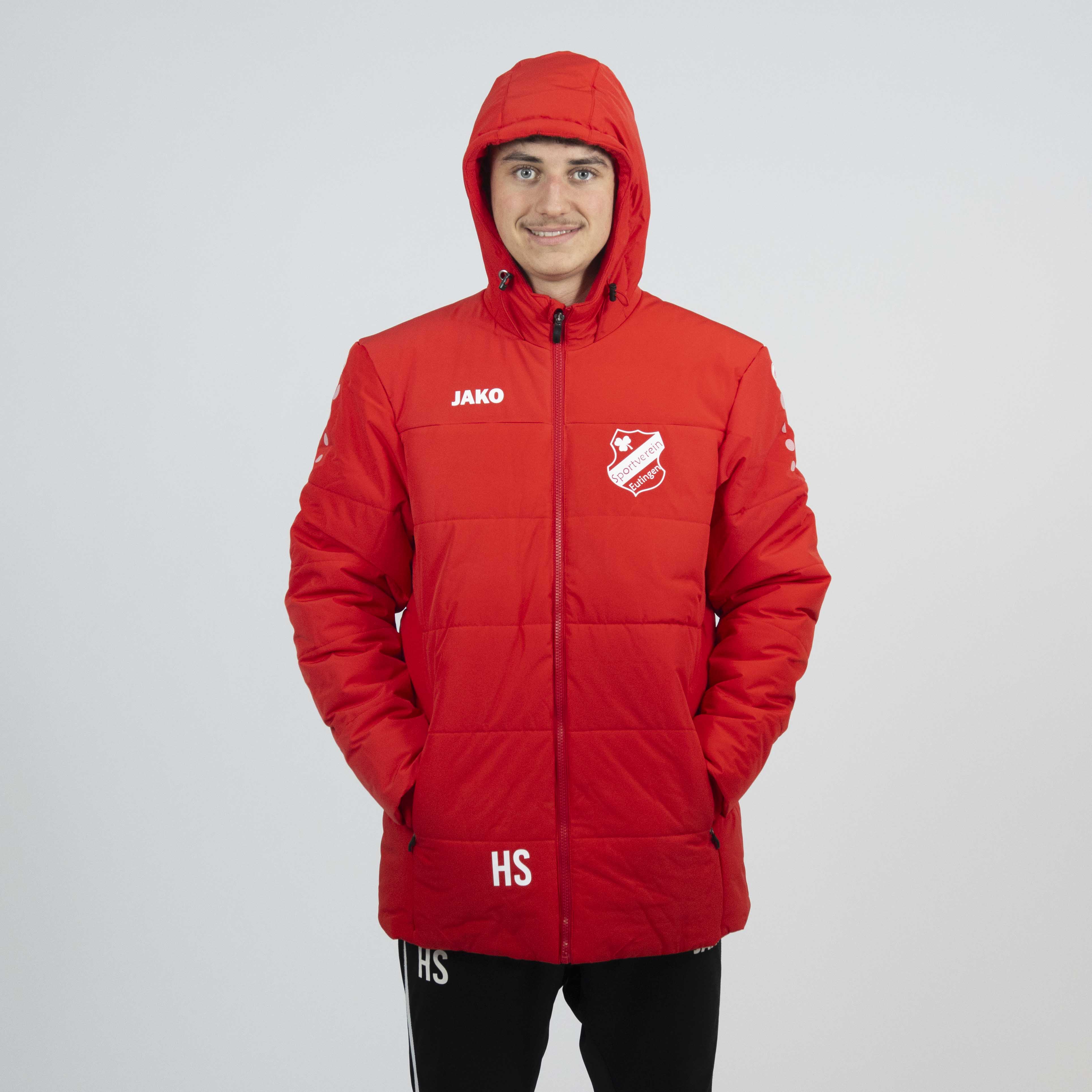 JAKO Coachjacke Team mit Kapuze rot (inkl. Bedruckung) - SV Eutingen