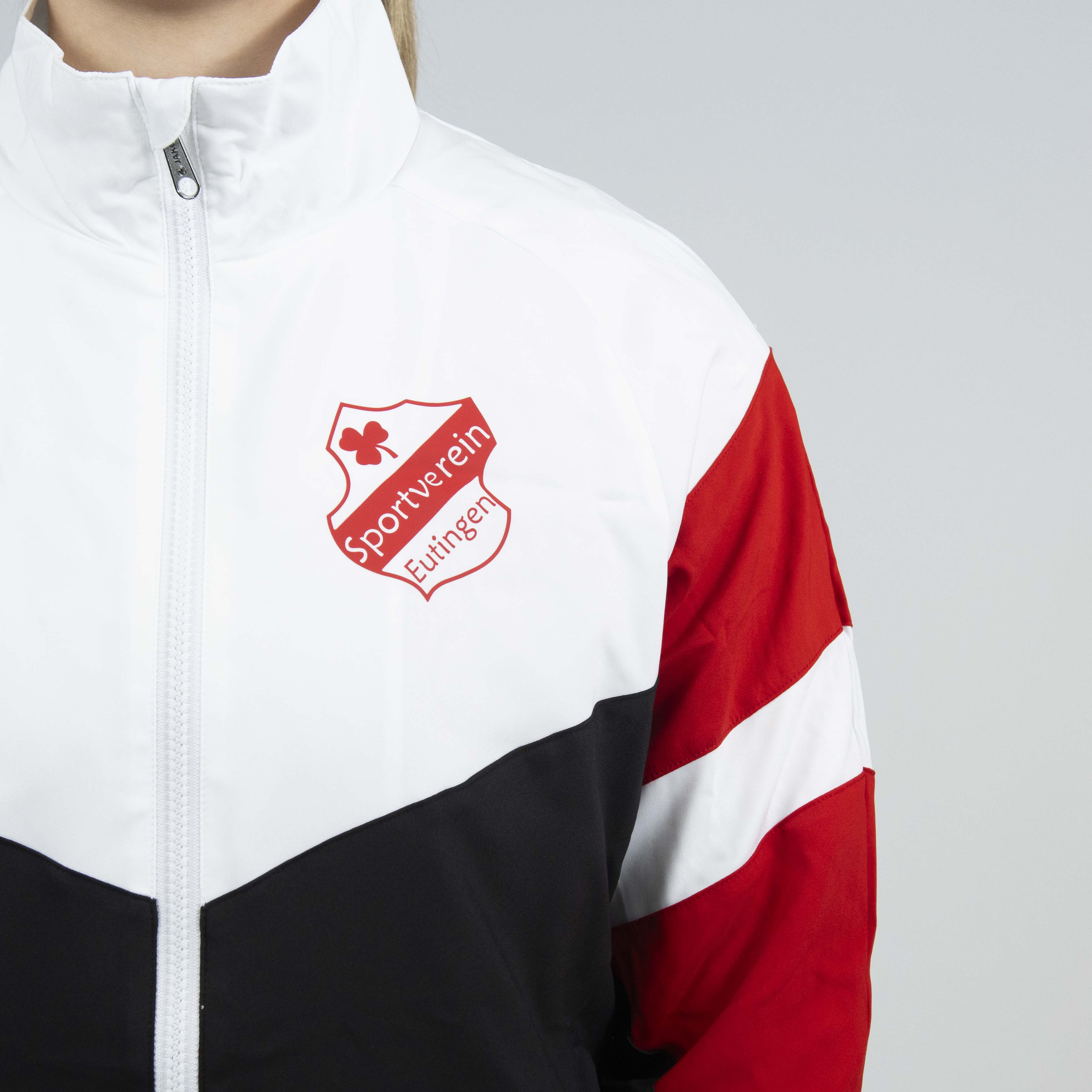 JAKO Freizeitjacke Retro schwarz/rot/weiß (inkl. Bedruckung) - SV Eutingen