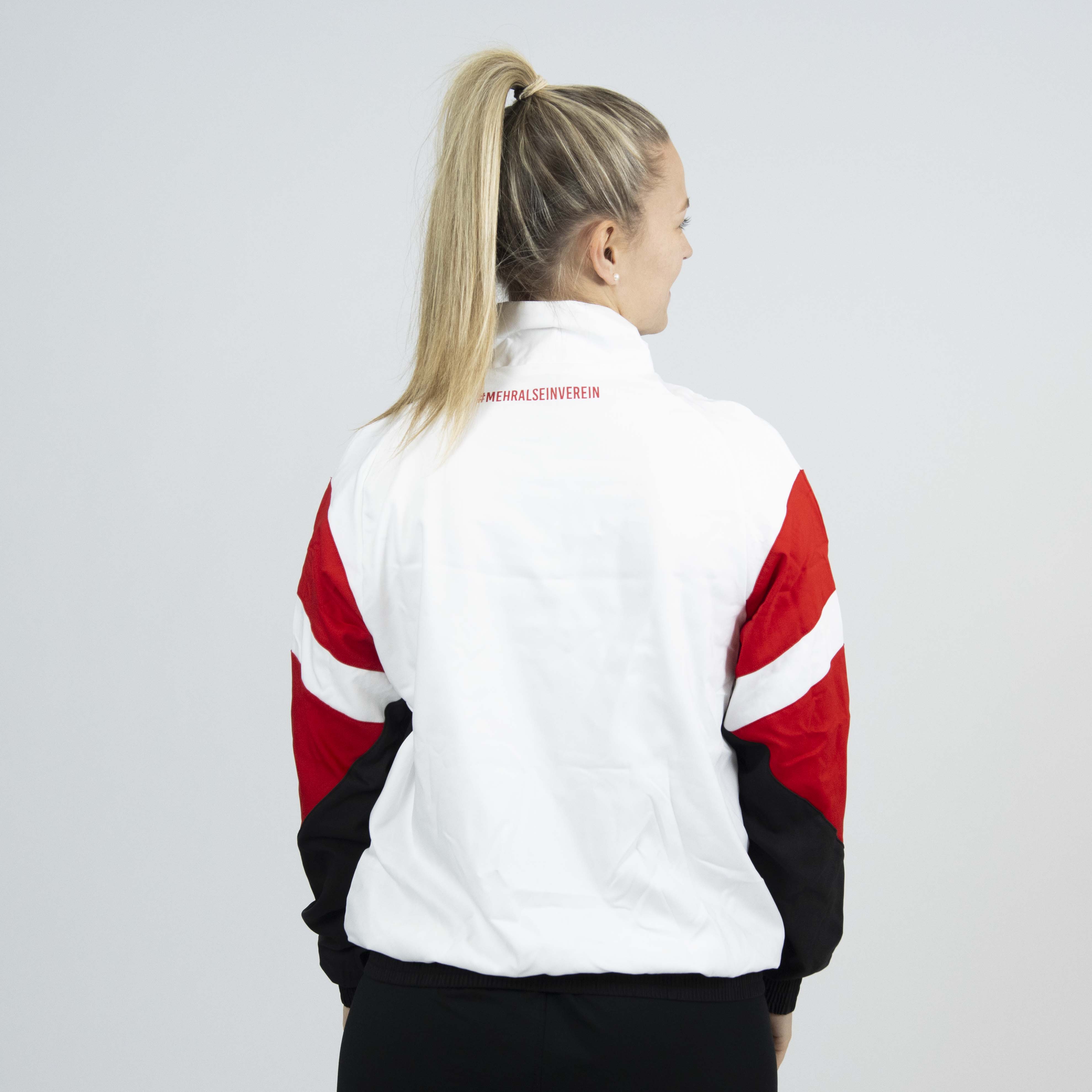 jako fahrradbekleidung JAKO Freizeitjacke Retro schwarz/rot/weiß (inkl. Bedruckung)