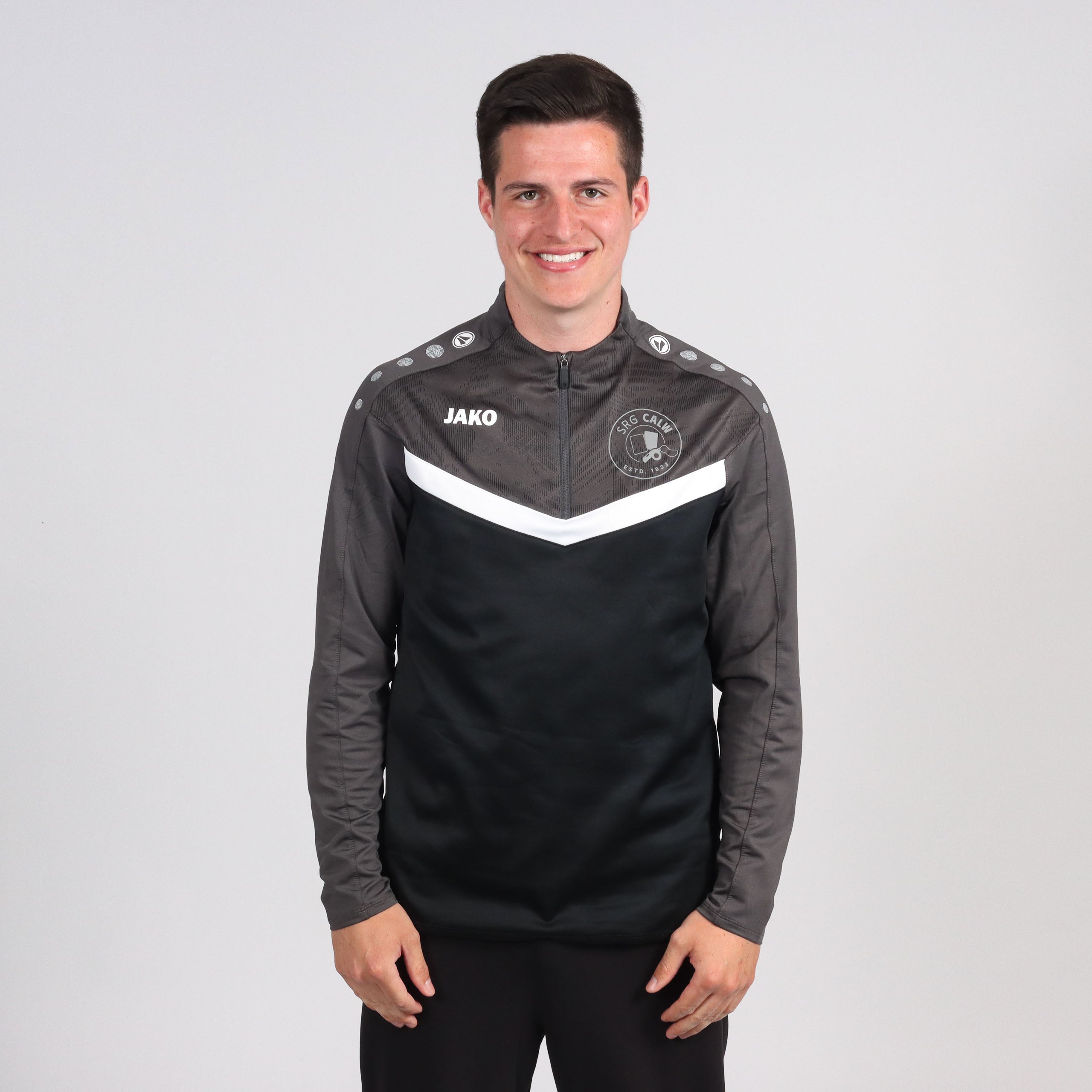 Jako Zip Top Iconic Schwarz/Anthrazit (inkl. Bedruckung) - SRG Calw