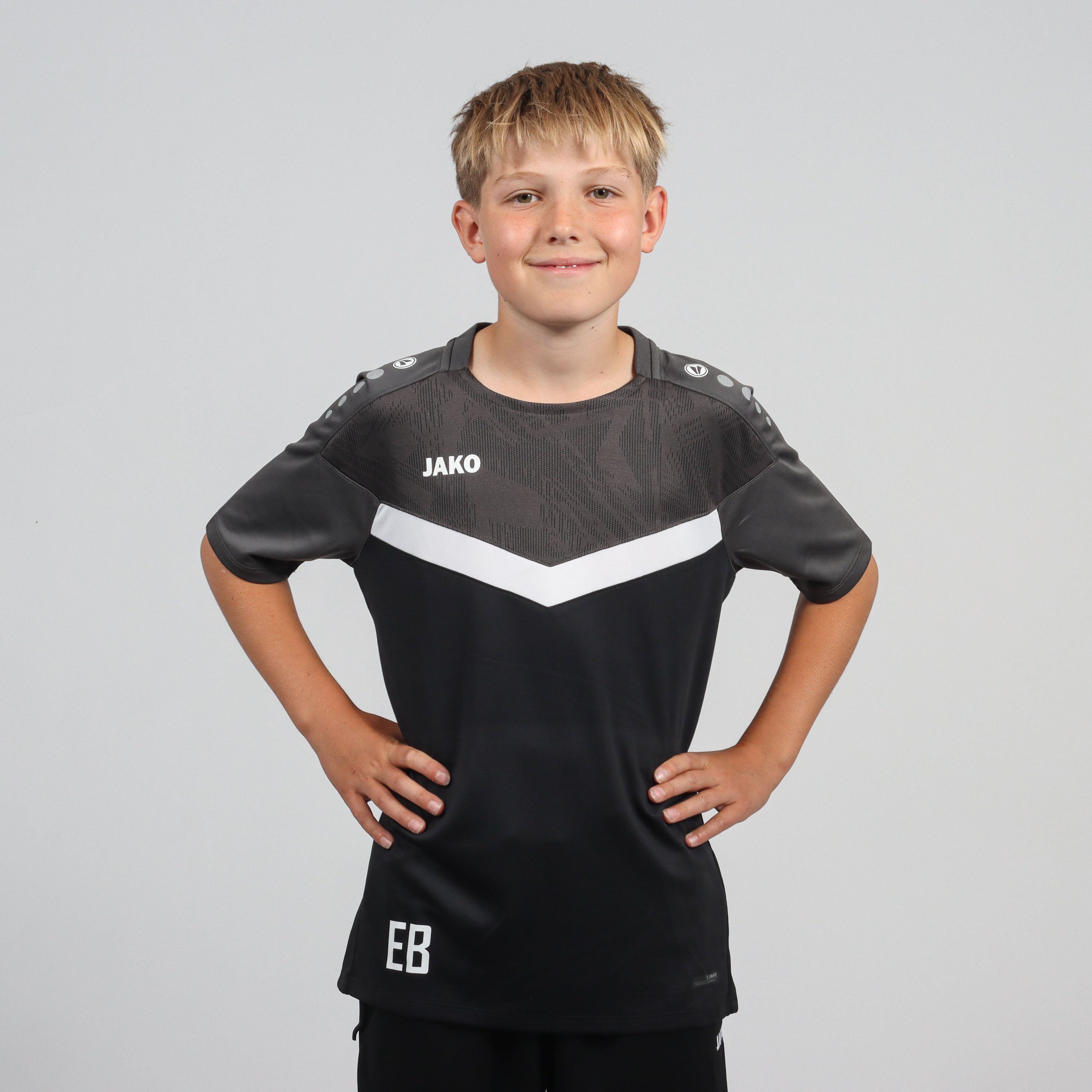 JAKO T-Shirt Iconic (inkl. Bedruckung) schwarz/anthrazit - SGM Eichenberg