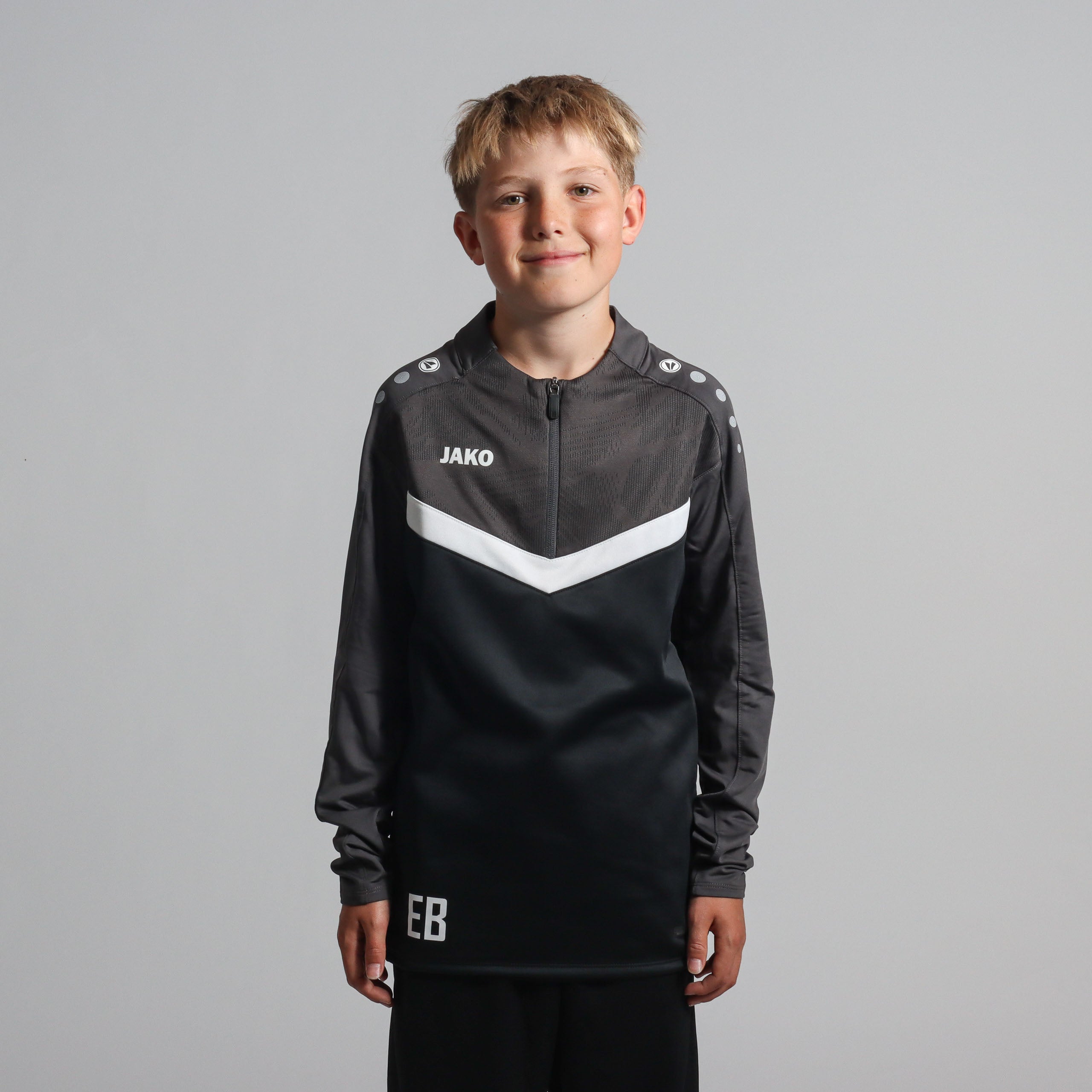 JAKO Ziptop Iconic (inkl. Bedruckung) schwarz/anthrazit - SGM Eichenberg