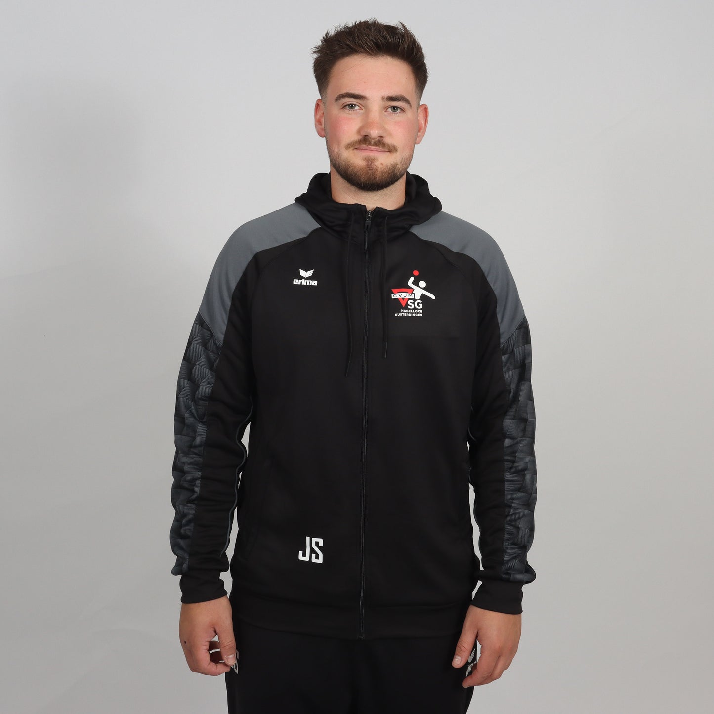 ERIMA EVO STAR Trainingsjacke mit Kapuze schwarz/slate grey (inkl. Bedruckung) - CVJM SG Hagelloch/Kusterdingen