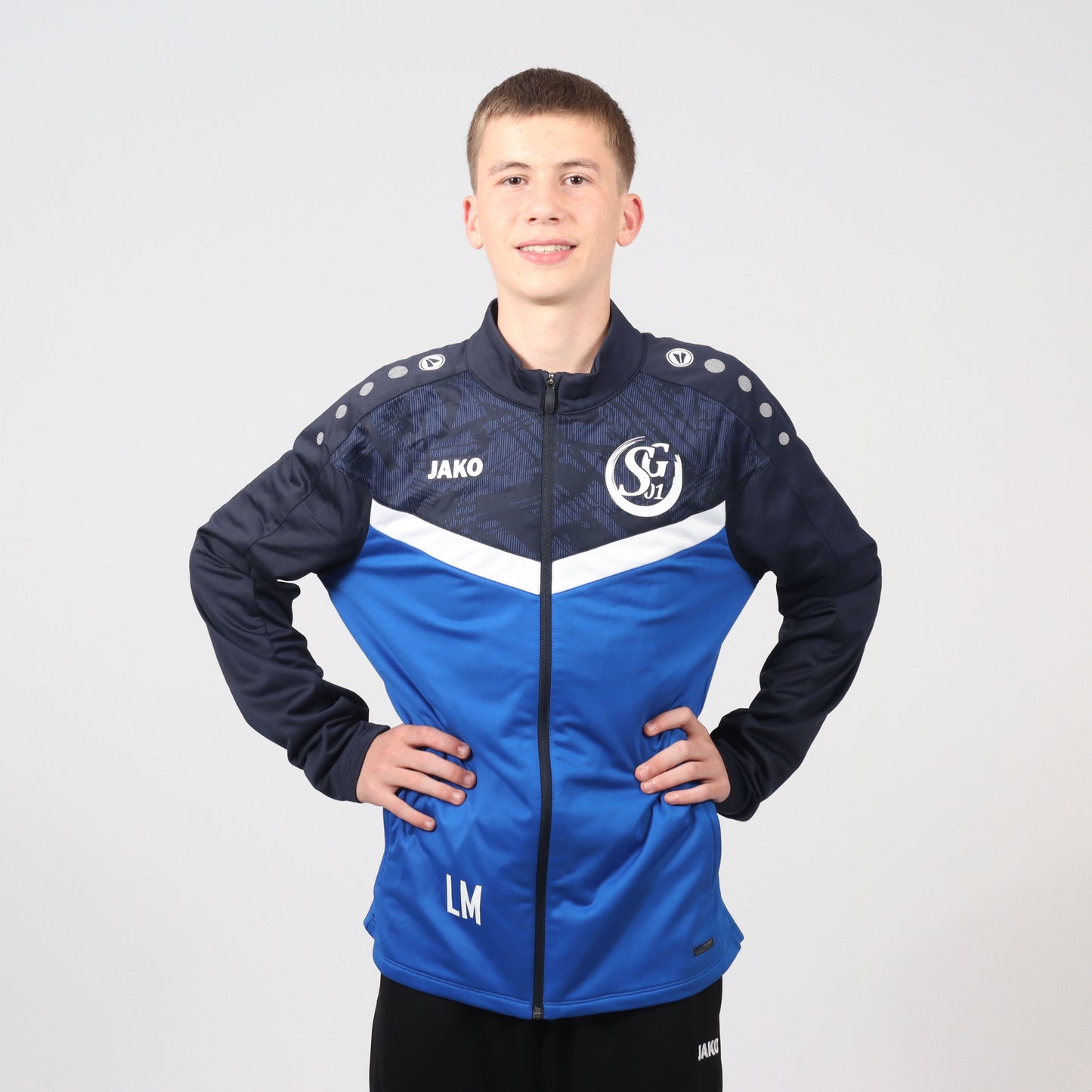 Jako Polyesterjacke Iconic  royal/marine (inkl. Bedruckung) - SG01