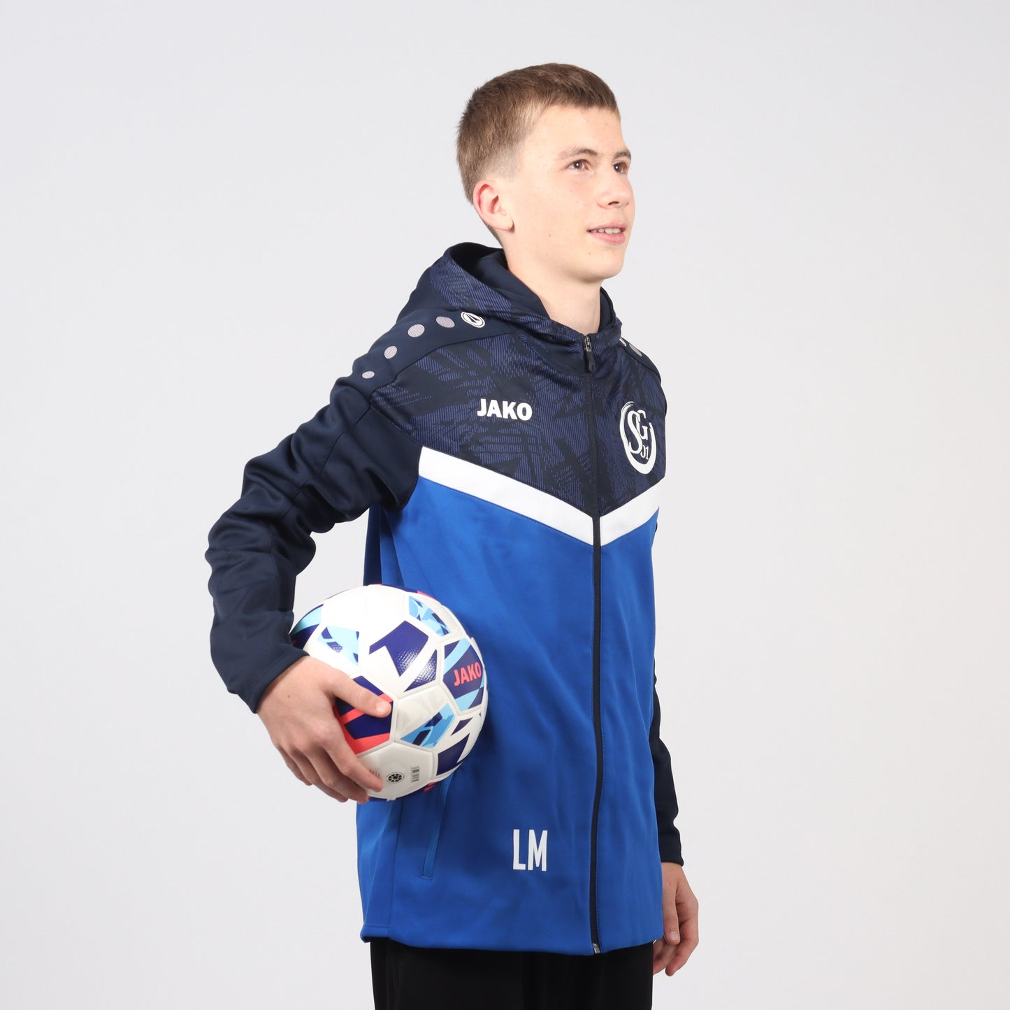 Jako Kapuzenjacke Iconic royal/marine (inkl. Bedruckung) - SG01
