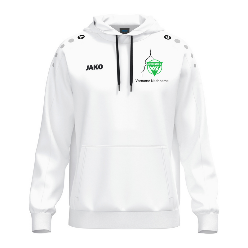 JAKO Kapuzenhoodie One Cotton Weiß (inkl. Bedruckung) - VfL Herrenberg Turnen