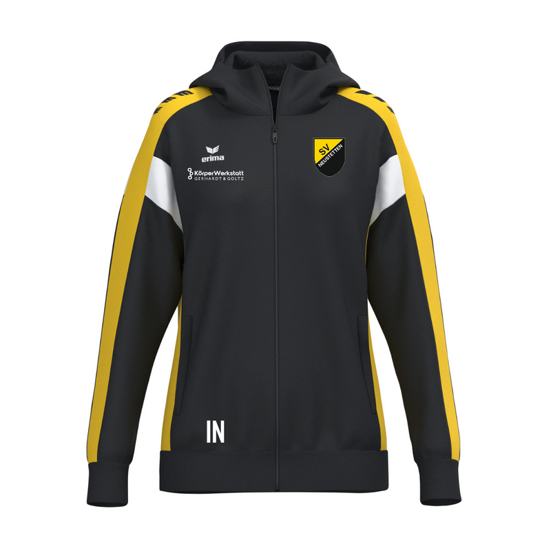 Erima Celebrate 125 Jacke mit Kapuze schwarz/gelb(inkl. Bedruckung) - TA Neustetten