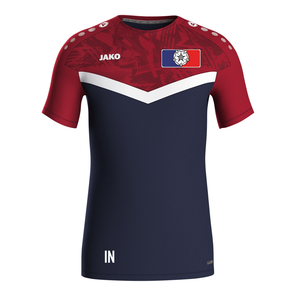 JAKO T-Shirt Iconic marine/chili rot (inkl. Bedruckung) - SV Rosenfeld