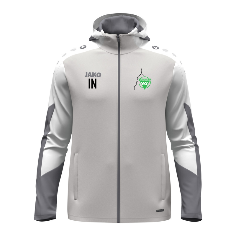 JAKO Kapuzenjacke Dynamic grau/weiß (inkl. Bedruckung) VfL Herrenberg