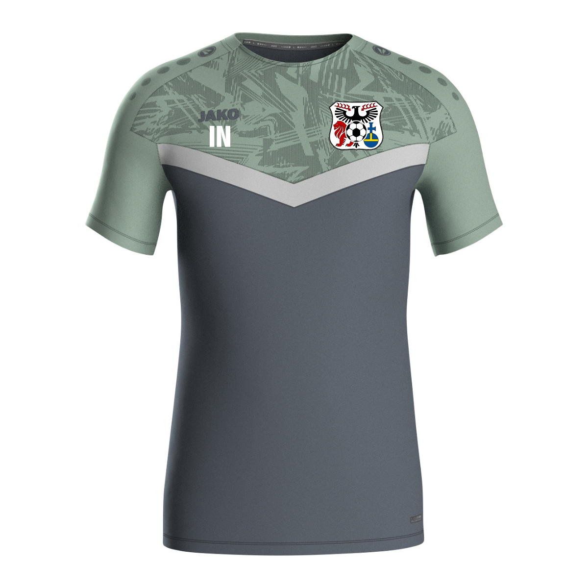 JAKO T-Shirt Iconic anthra light/mintgrün/soft grey (inkl. Bedruckung) - SGM Heckengäu Trainer