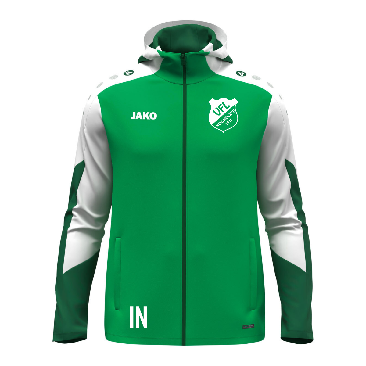 JAKO Kapuzenjacke Dynamic grün/weiß (inkl. Bedruckung) VfL Hochdorf