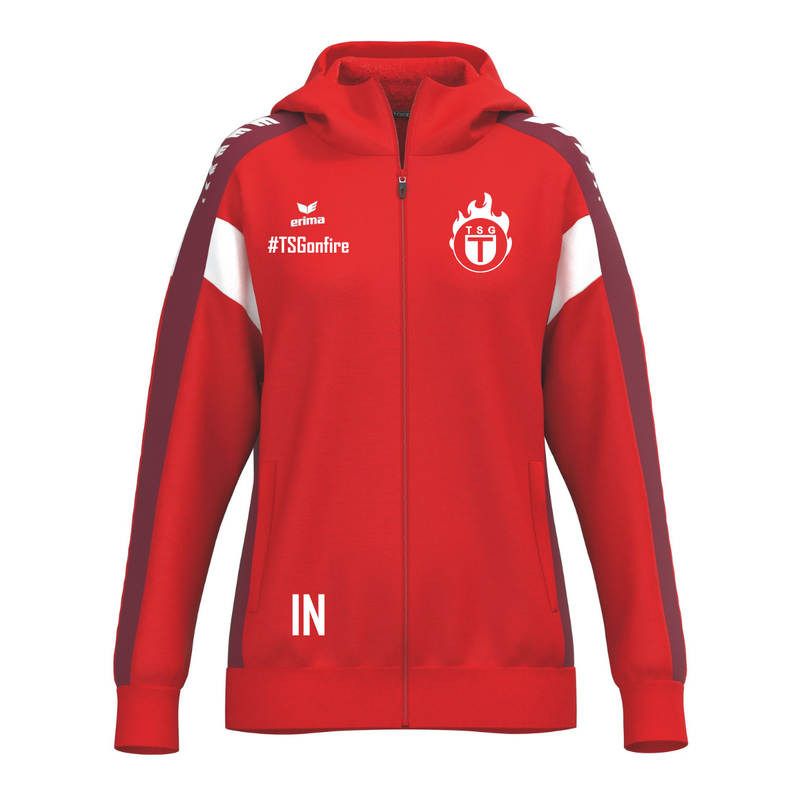 Erima CELEBRATE 125 Kapuzenjacke rot/weiß (inkl. Bedruckung) - TSG Tübingen Volleyball