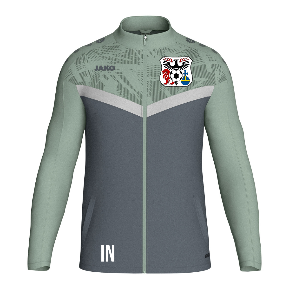 JAKO Polyesterjacke Iconic anthra light/mintgrün/soft grey (inkl. Bedruckung) - SGM Heckengäu