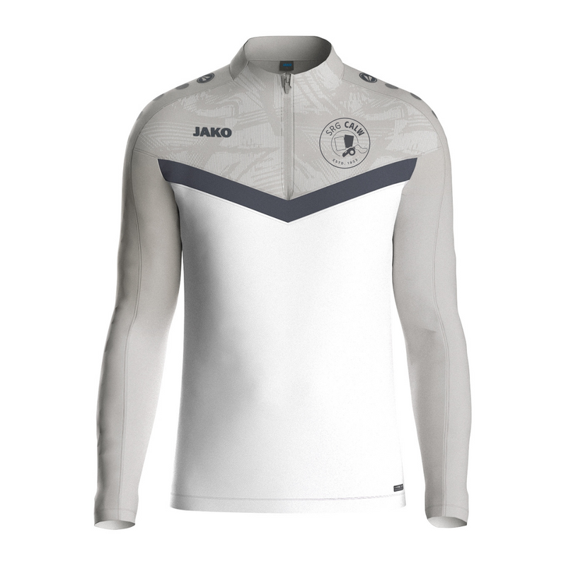 Jako Zip Top Iconic weiß/soft grey (inkl. Bedruckung) - SRG Calw