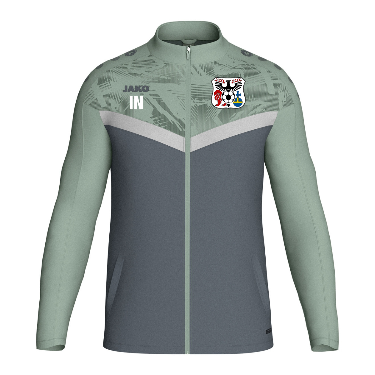 JAKO Polyesterjacke Iconic anthra light/mintgrün/soft grey (inkl. Bedruckung) - SGM Heckengäu Trainer