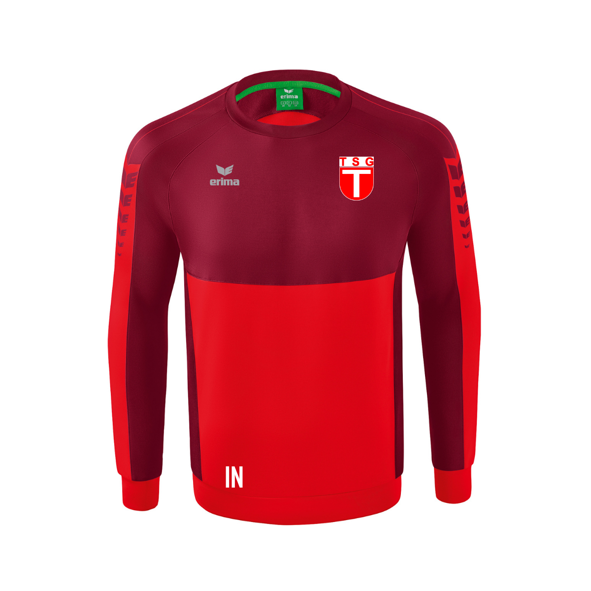 Erima Six Wings Sweatshirt rot / bordeaux (inkl. Bedruckung) - TSG Tübingen
