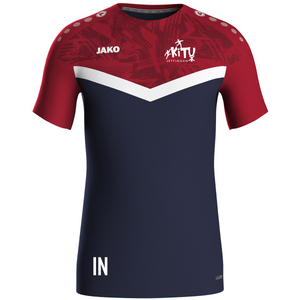 JAKO T-Shirt Iconic marine/chili rot (inkl. Bedruckung) - SG Jettingen - KITU