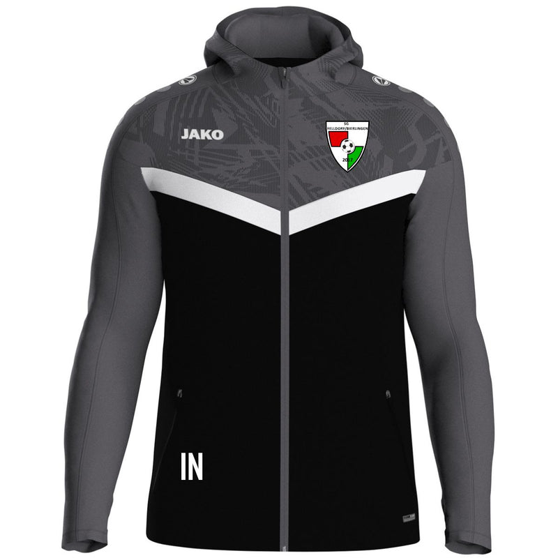 JAKO Kapuzenjacke Iconic schwarz/anthrazit (inkl. Bedruckung) - SG Felldorf/Bierlingen