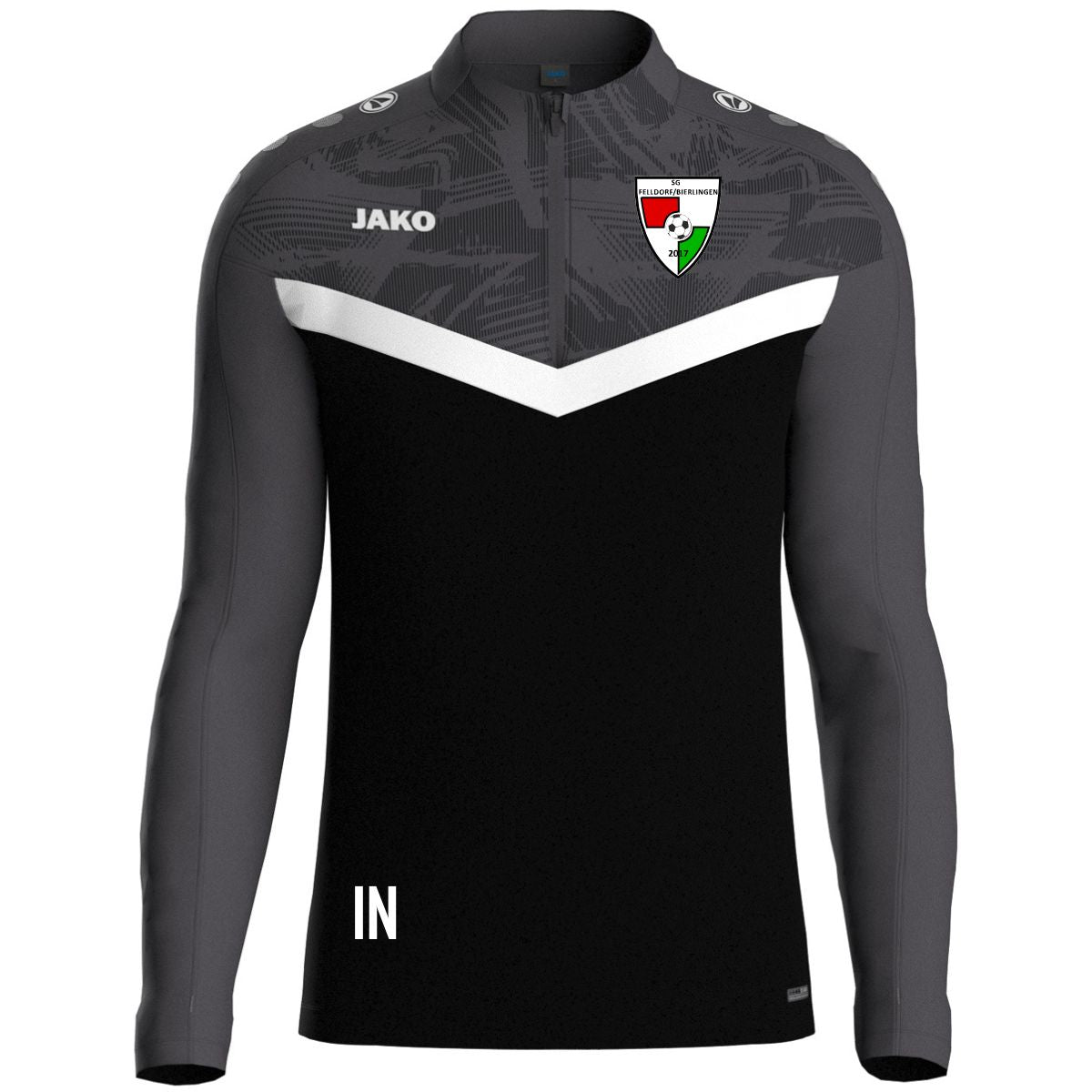 JAKO Ziptop Iconic schwarz/anthrazit (inkl. Bedruckung) - SG Felldorf/Bierlingen