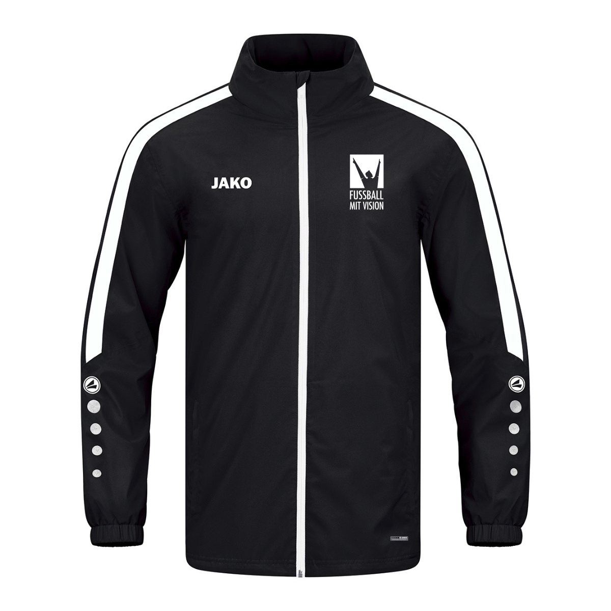 Jako Allwetterjacke Power schwarz (inkl. Bedruckung) - Fussball mit Vision