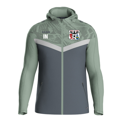 JAKO Kapuzenjacke Iconic anthra light/mintgrün/soft grey (inkl. Bedruckung) - SGM Heckengäu Trainer