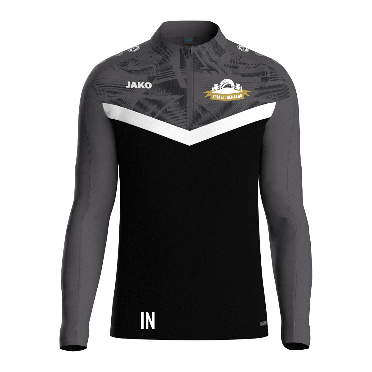 JAKO Ziptop Iconic (inkl. Bedruckung) schwarz/anthrazit - SGM Eichenberg