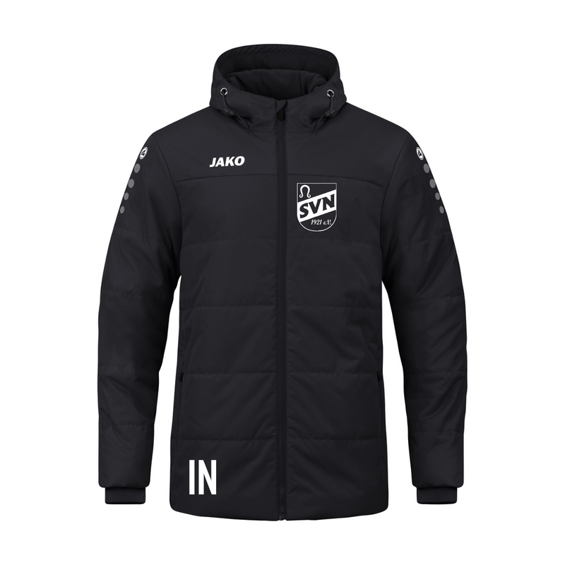 Jako Winterjacke Team mit Kapuze  schwarz (inkl. Bedruckung) - SV Nufringen