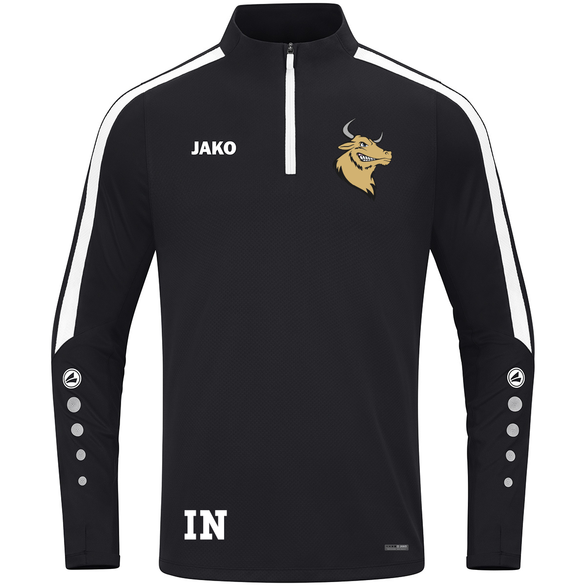 JAKO Ziptop Power schwarz (inkl. Bedruckung) - Bulls Bondorf