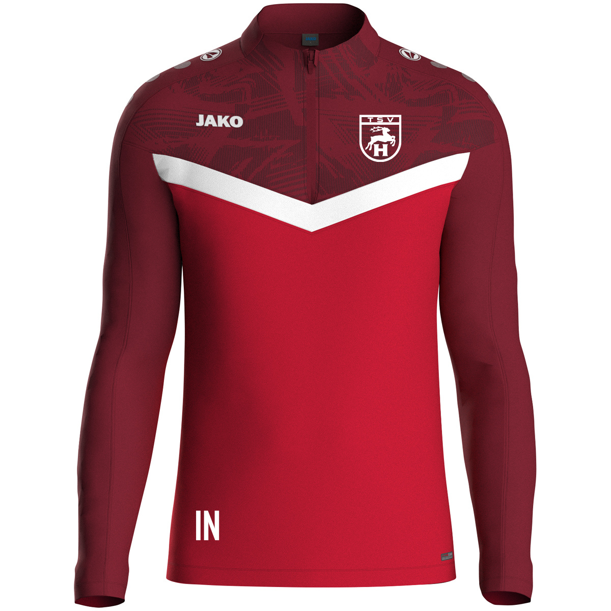 JAKO Ziptop Iconic rot/weinrot (inkl. Bedruckung) - TSV Hirschau